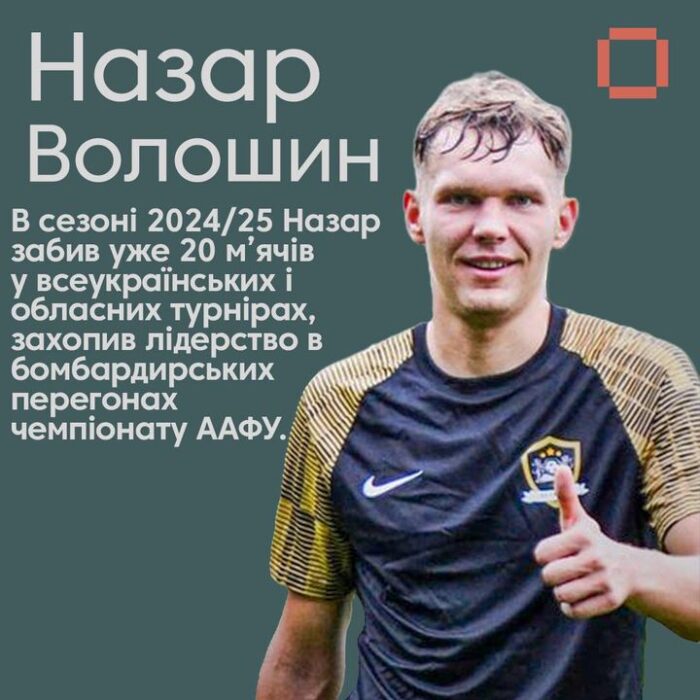 Назар Волошин серед найкращих у футбольному чемпіонаті України серед аматорів сезону 2024/25