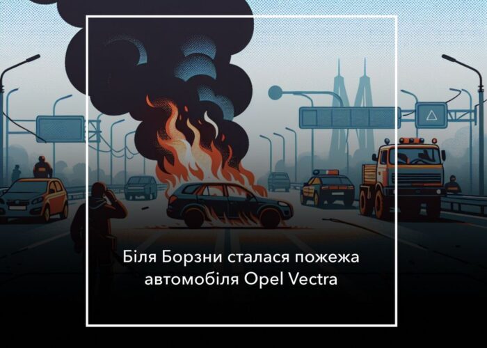 Загорілася автівка на дорозі біля Борзни